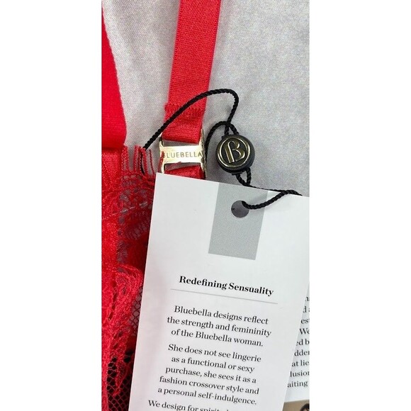 Bluebella Grace Bra Red Womens Size 30DD/E Lace Sheer Demi Bra Underwire NEW! - Picture 7 of 15